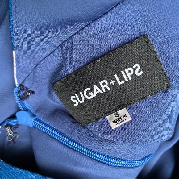 SUGARLIPS Navy & Pink Floral Print Mini Dress - Picture 10 of 10